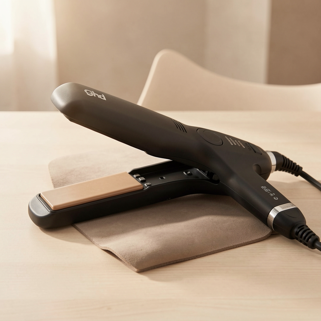 GHD Gold Classic seramik plakalı saç düzleştirici ve ısı korumalı seyahat matı